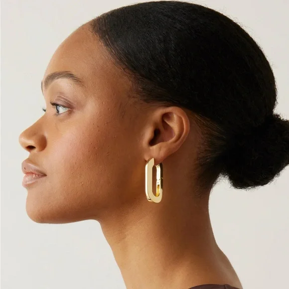 Jenny Bird Gold Mega U-Link Earrings - Picture 5 of 12